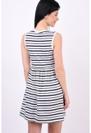 Rochie Only Onlmay Life Sl Peplum Night Sky Stripes Cloud Dancer